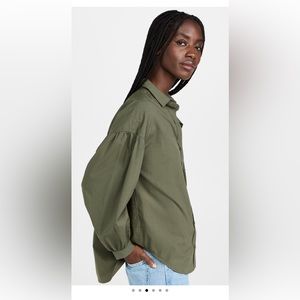 Rails Janae Button down shirt in olive smoke, size S